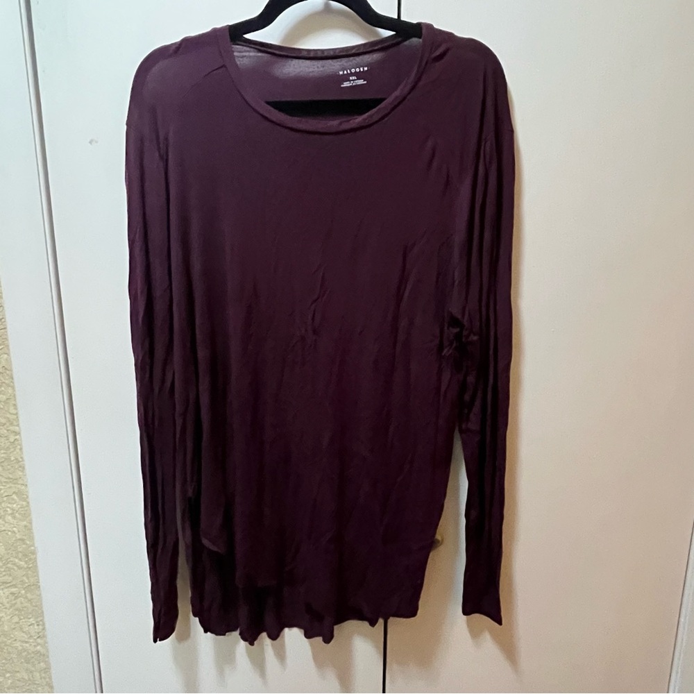 Halogen Purple Relaxed Long Sleeve Tee